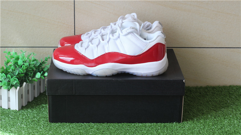 Authentic Air Jordan 11 Low White Varsity Red Cherry